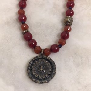 Lucky Brand Peace/Flower Necklace